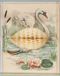 飛び立つ白鳥(仕掛け絵葉書、外国製) / Swan Ready to Fly Away (Popup Picture Postcard, Foreign-Made) image