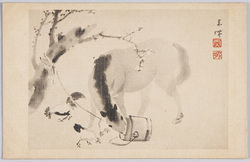 馬と鶏(水墨画) / Horse and Chickens (Ink Painting) image