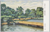 「大泉水とはし(浜離宮庭園)」 岡田行一画/Daisensui Pond and Bridge (Hamarikyu Gardens), Painted by Okada Koichi image