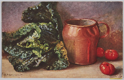 Raphael Tuck＆Sons’”OILETTE”Serie.”Gemuse－Stilleben”No.848(外国製) / Raphael Tuck &amp; Sons' "Oilette" Series "Gemuse-Stilleben" No. 848) (Foreign-Made) image