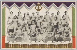 力士と行司（梅ヶ谷他） / Sumo Wrestlers and Referees (Umegatani and Others) image