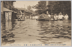 (明治四十三年八月大洪水ノ大惨状)浅草公園満水ノ実况 / (Severe Devastation of the Great Flood of August 1910) Actual Scene of Asakusa Park Filled with Water image