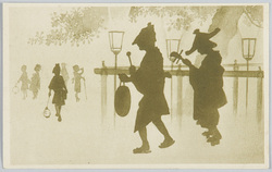 夜の芸者のシルエット　新内流し / Silhouette of a Geisha at Night, Shinnai Nagashi image