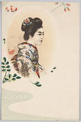 花飾りを付けた和装女性 / Woman in Kimono Wearing a Floral Ornament image