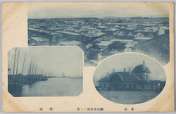 鄭家屯市街ノ一部 車站 埠頭 / Part of the Streets of Teikaton, Train Station, Wharf image