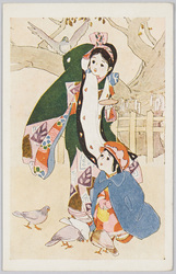 二人の少女と鳩 / Two Girls and Pigeons image