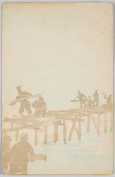 橋を架ける軍人たち (軍事郵便) / Soldiers Building a Bridge (Military Post) image