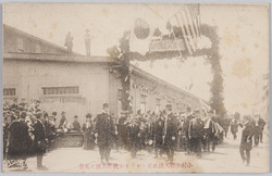 小村全権大使北米シヤートル桟橋上陸之光景 / Scene of Plenipotentiary Komura Landing on the Pier in Seattle, North America image