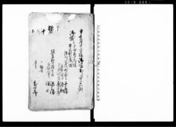 申七月廿二日様御呼出しニ付着例(尋る儀有之不二道之義ニ付重立候世話人名前可申立に付) / Document of Temples and Shrines image